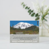Mount Rainier Nationalpark John Muir Zitat Postkarte (Stehend Vorderseite)
