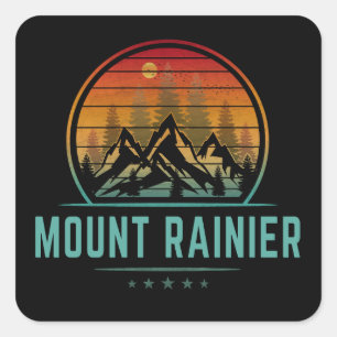 Mount Rainier Nationalpark Quadratischer Aufkleber