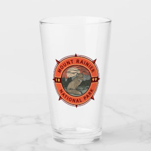Mount Rainier Nationalpark Red Fox Retro Kompass Glas