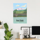 Mount Rainier Nationalpark Reiseplakat Poster (Heimbüro)