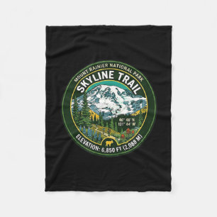 Mount Rainier Nationalpark Skyline Trail Vintage Fleecedecke