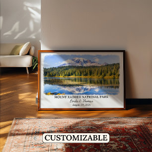 Mount Rainier Nationalpark Washington Aquarell Poster