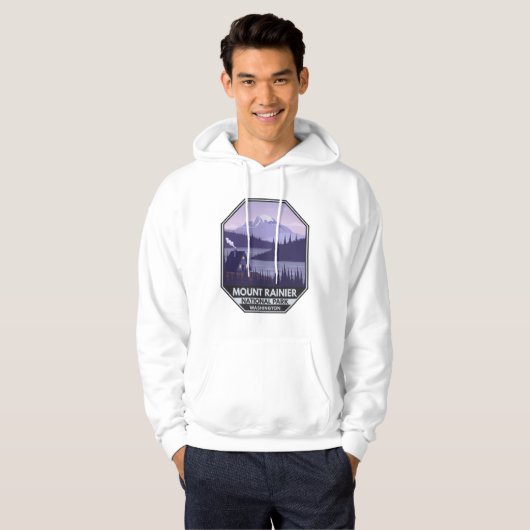 Mount Rainier Nationalpark Washington Cabin Retro Hoodie (Vorne ganz)