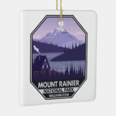 Mount Rainier Nationalpark Washington Cabin Retro Keramikornament (Rechts)