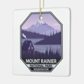 Mount Rainier Nationalpark Washington Cabin Retro Keramikornament (Links)