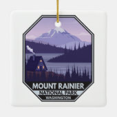 Mount Rainier Nationalpark Washington Cabin Retro Keramikornament (Rückseite)