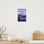 Mount Rainier Nationalpark Washington Cabin Retro Poster (Küche)