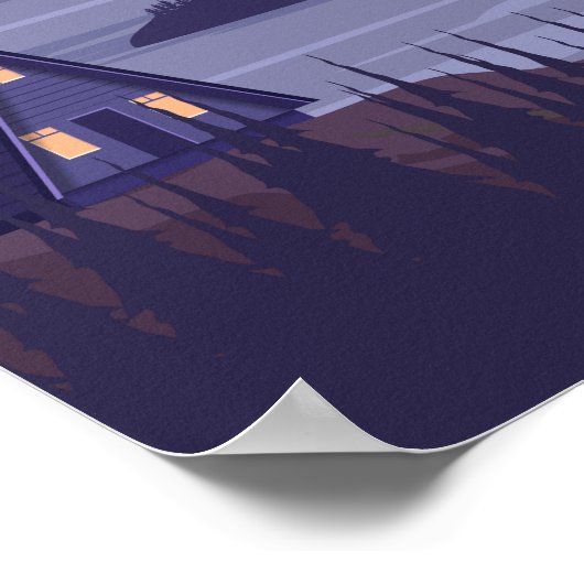 Mount Rainier Nationalpark Washington Cabin Retro Poster (Ecke)