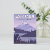 Mount Rainier Nationalpark Washington Cabin Retro Postkarte (Stehend Vorderseite)
