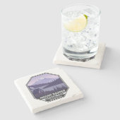 Mount Rainier Nationalpark Washington Cabin Retro Steinuntersetzer (Seitenansicht)