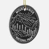 Mount Rainier Nationalpark Washington Monoline Keramik Ornament (Rechts)