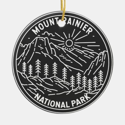Mount Rainier Nationalpark Washington Monoline Keramik Ornament (Vorne)