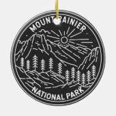 Mount Rainier Nationalpark Washington Monoline Keramik Ornament (Hinten)