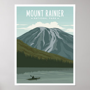 Mount Rainier Nationalpark Washington Reise Poster