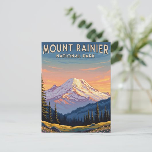 Mount Rainier Nationalpark Washington Reise Postkarte (Stehend Vorderseite)