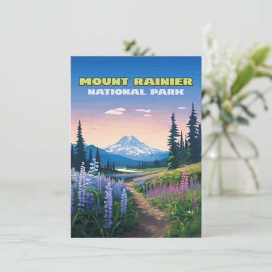 Mount Rainier Nationalpark Washington Retro (Stehend Vorderseite)