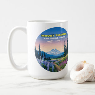 Mount Rainier Nationalpark Washington Retro Kaffeetasse