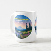 Mount Rainier Nationalpark Washington Retro Kaffeetasse (Vorderseite Links)