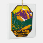 Mount Rainier Nationalpark Washington Retro Keramikornament (Rechts)