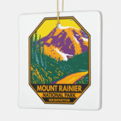 Mount Rainier Nationalpark Washington Retro Keramikornament (Links)