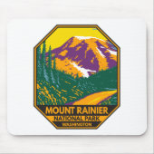 Mount Rainier Nationalpark Washington Retro Mousepad (Vorne)