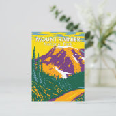 Mount Rainier Nationalpark Washington Retro Postkarte (Stehend Vorderseite)