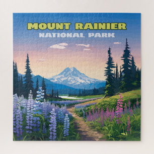 Mount Rainier Nationalpark Washington Retro Puzzle
