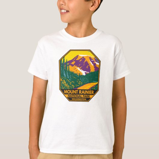 Mount Rainier Nationalpark Washington Retro T-Shirt (Vorderseite)