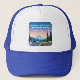 Mount Rainier Nationalpark Washington Retro Truckerkappe