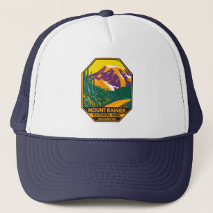 Mount Rainier Nationalpark Washington Retro Truckerkappe