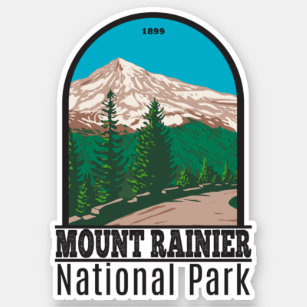 Mount Rainier Nationalpark Washington Vintag Aufkleber