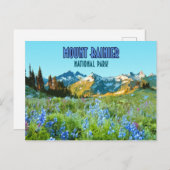 Mount Rainier Nationalpark Washington Vintag Postkarte (Vorne/Hinten)