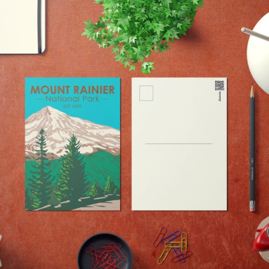 Mount Rainier Nationalpark Washington Vintag Postkarte