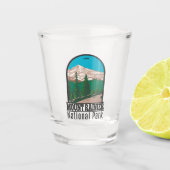 Mount Rainier Nationalpark Washington Vintag Schnapsglas (Vorderseite)