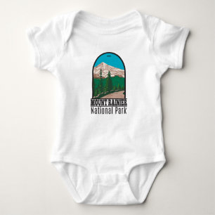 Mount Rainier Nationalpark Washington Vintage Baby Strampler