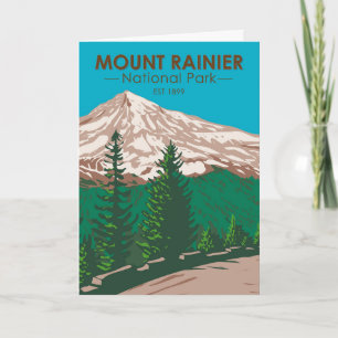 Mount Rainier Nationalpark Washington Vintage Karte