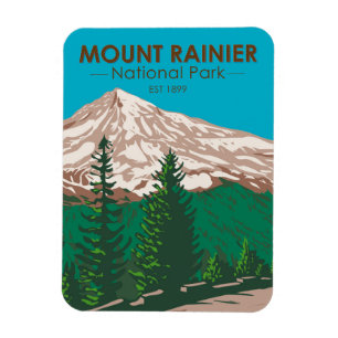 Mount Rainier Nationalpark Washington Vintage Magnet