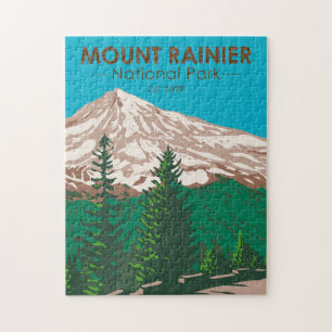 Mount Rainier Nationalpark Washington Vintage Puzzle