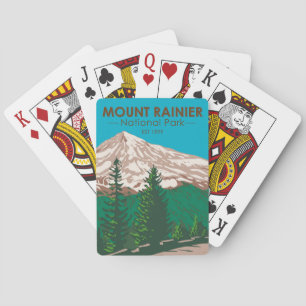Mount Rainier Nationalpark Washington Vintage Spielkarten