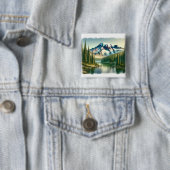 Mount Rainier Nationalpark Wasserfarbe Button (Beispiel)