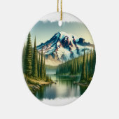 Mount Rainier Nationalpark Wasserfarbe Keramik Ornament (Rechts)