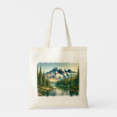 Mount Rainier Nationalpark Wasserfarbe Tragetasche (Rückseite)