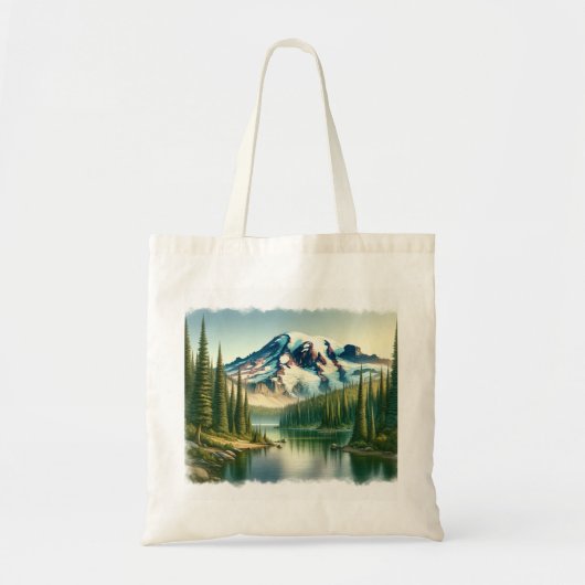 Mount Rainier Nationalpark Wasserfarbe Tragetasche (Vorne)