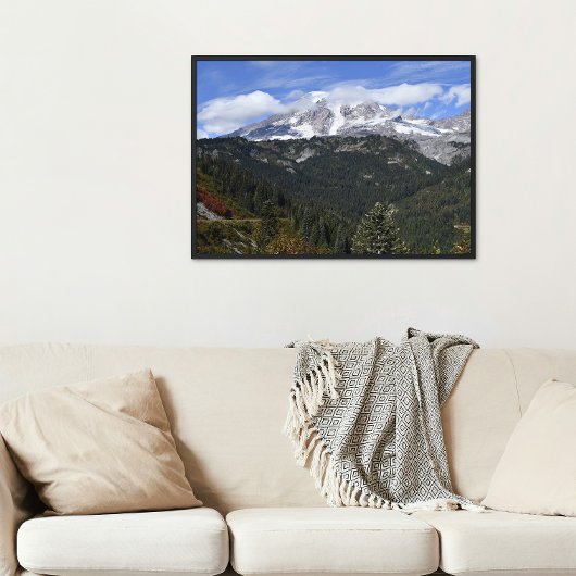 Mount Rainier Panoramatal-Landschaft Fotodruck