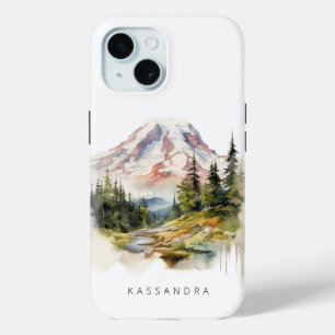 Mount Rainier PNW Wasserfarbenwelt Personalisiert Case-Mate iPhone Hülle