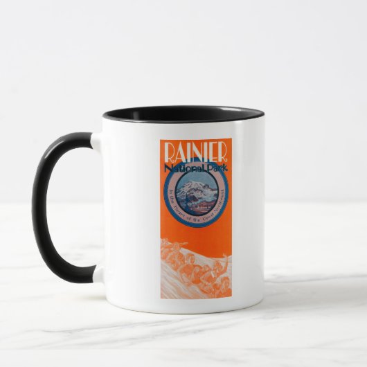 Mount Rainier Poster - Rodelbahn Tasse (Links)