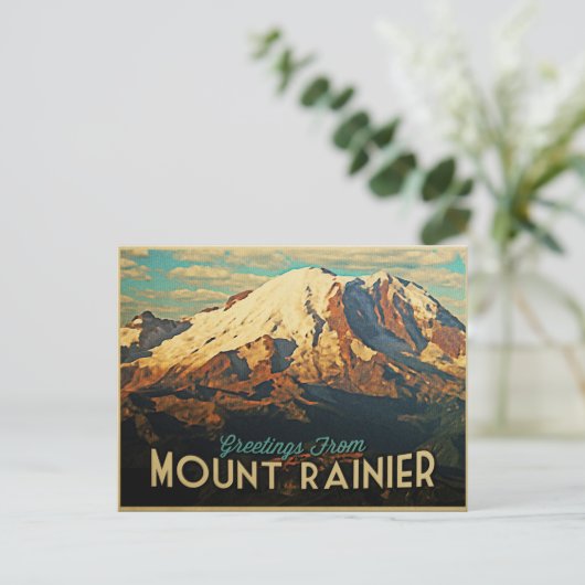 Mount Rainier Postkarte (Stehend Vorderseite)