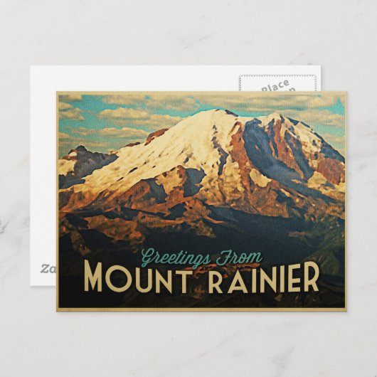 Mount Rainier Postkarte (Vorne/Hinten)