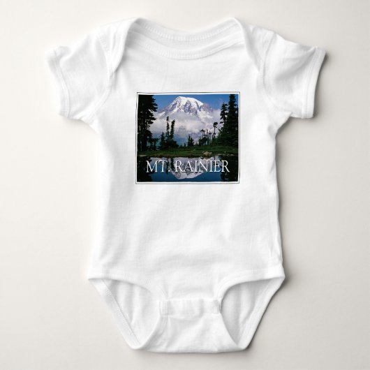 Mount Rainier | Reflektion in einem Bergteich Baby Strampler (Vorderseite)