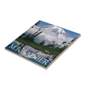 Mount Rainier | Reflektion in einem Bergteich Fliese (Seite)